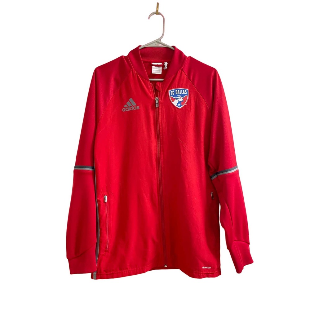 FC Dallas Red Adidas Zip Up Jacket MLS Soccer Futbol American M